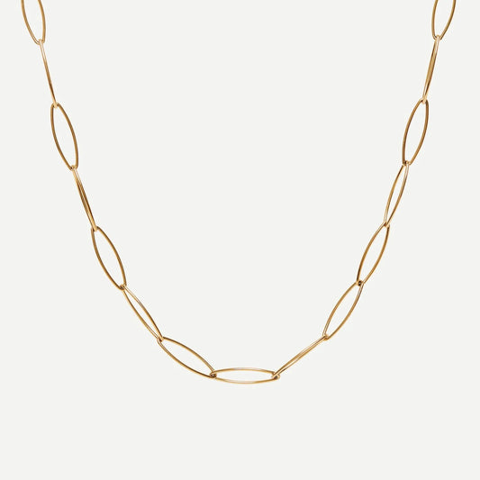 Rounded Paper Clip 'Mermaid Gold' Necklace