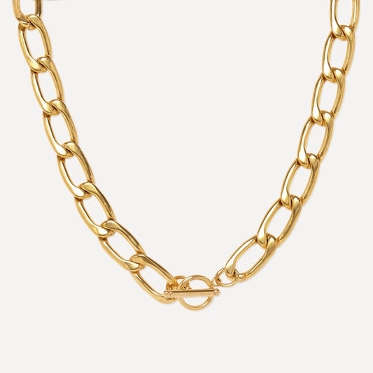 Anchor 'Mermaid Gold' Chunky link necklace with hoop fastening