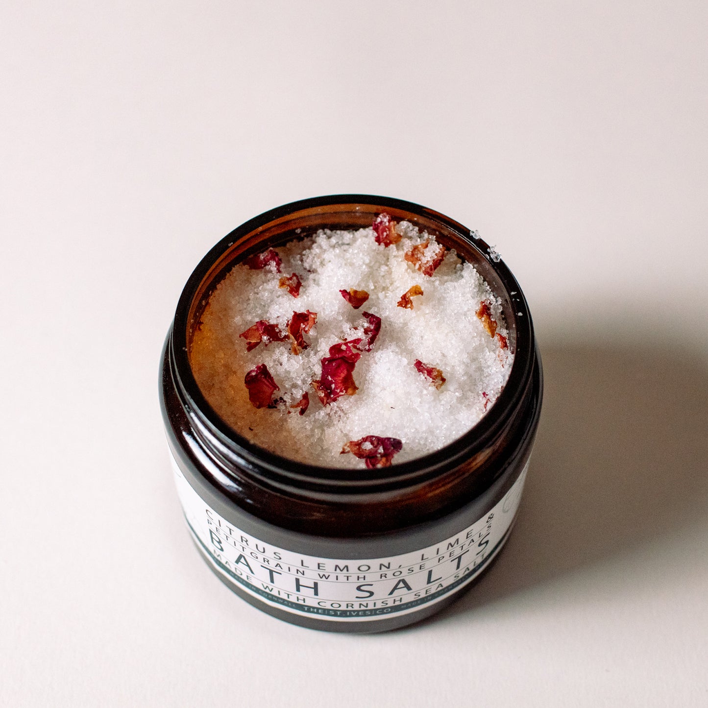 Citrus Lemon, Lime & Petitgrain Bath Salts with Rose Petals // Made in Cornwall - The St. Ives Co.