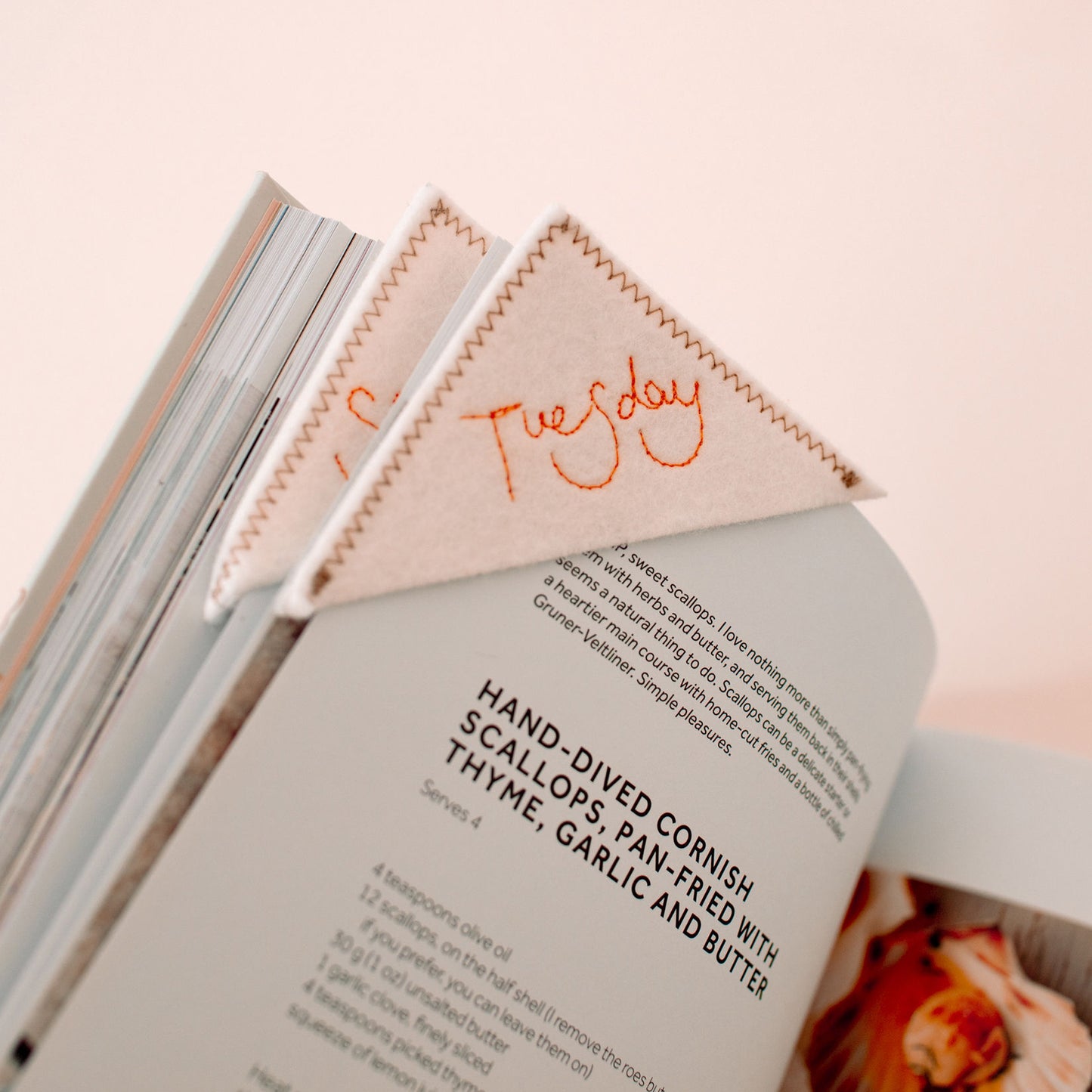 Embroidered Cook Book Bookmarks