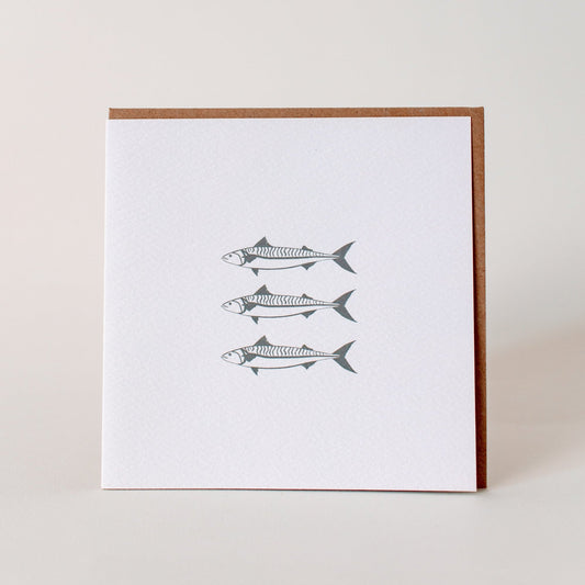 Three Mackerel Greeting Card - The St. Ives Co.