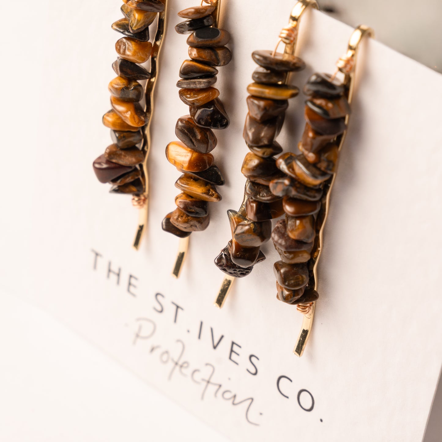 Protection Tigers Eye Hair Clips - The St. Ives Co.