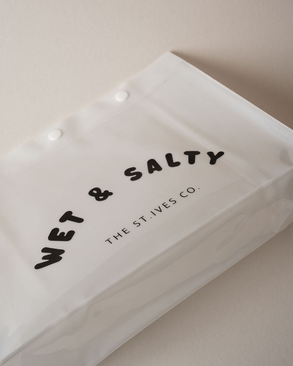 Large 'Wet & Salty' White Bikini Bag - The St. Ives Co.