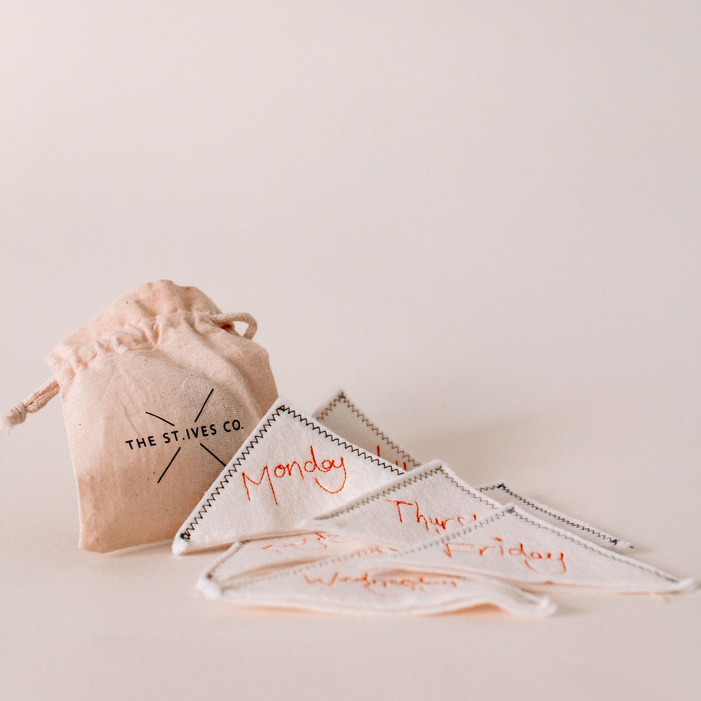 Hand embroidered Cookbook bookmarks- every day of the week- Made in Cornwall- exclusive- artisan, hand made. St Ives