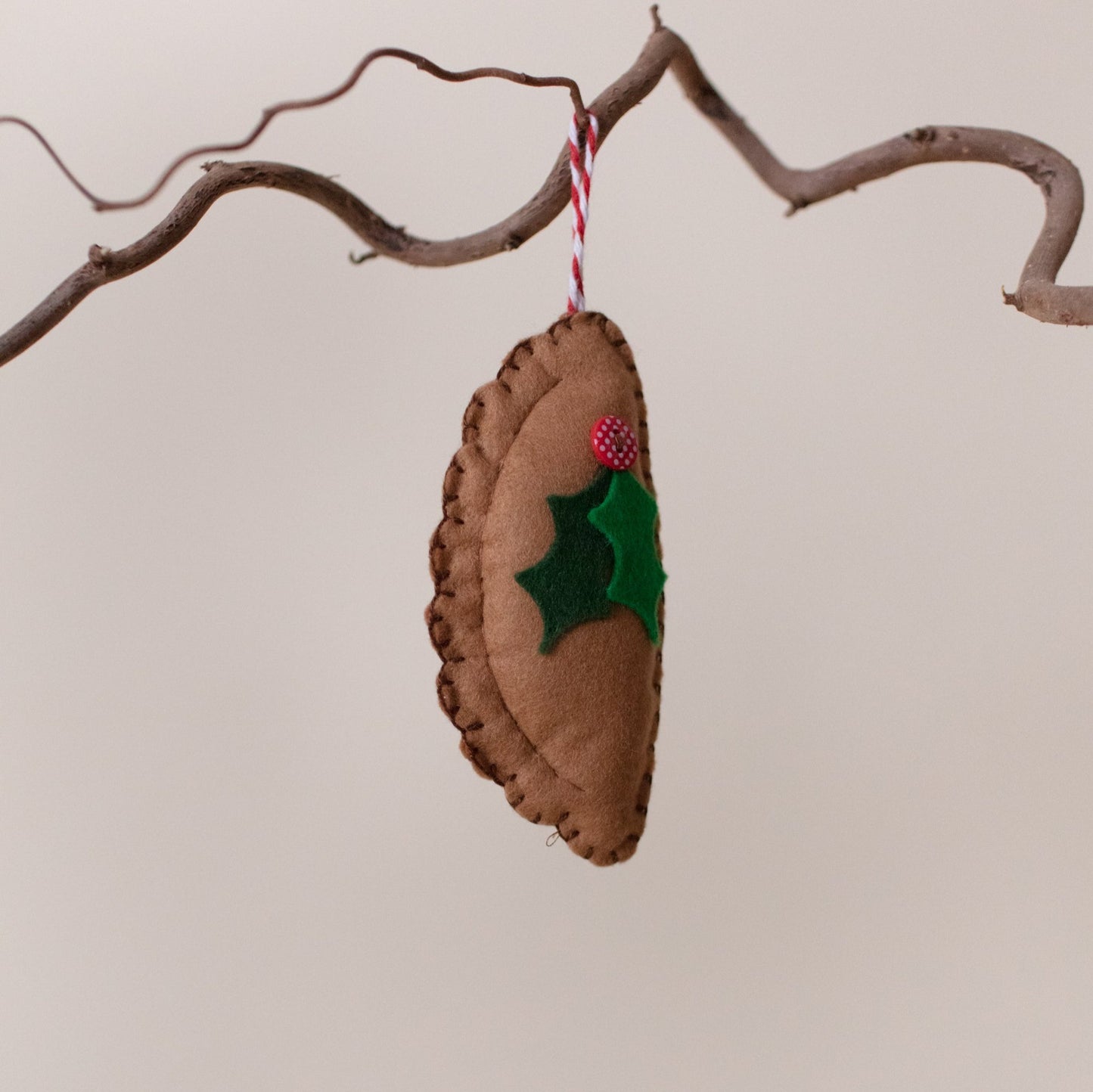 Hand made Pasty Christmas  decoration-made of felt- Made in Cornwall, Artisan