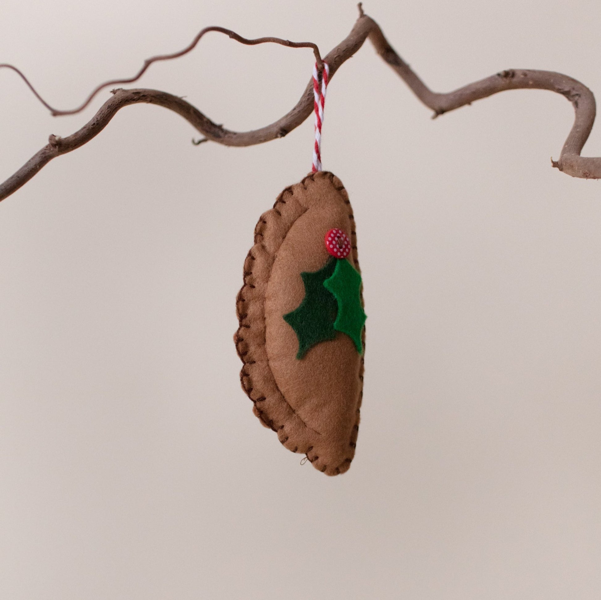 Hand made Pasty Christmas  decoration-made of felt- Made in Cornwall, Artisan