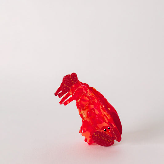 Red acetate hair claw clip, Cornwall, sea creature, fun, retro, quirky gift