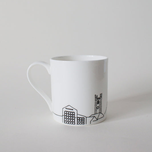 Large My Happy Place Mug with St Ives Skyline- designed in Cornwall, exclusive,