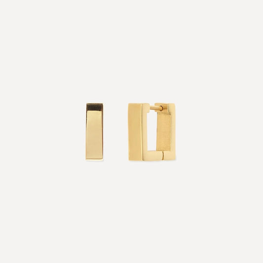 Rock Huggies 'Mermaid Gold' Small Square hoop Earrings