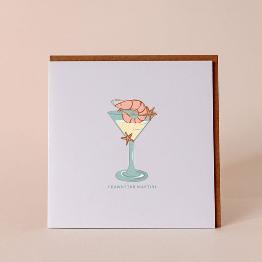Prawnstar Martini Greeting Card