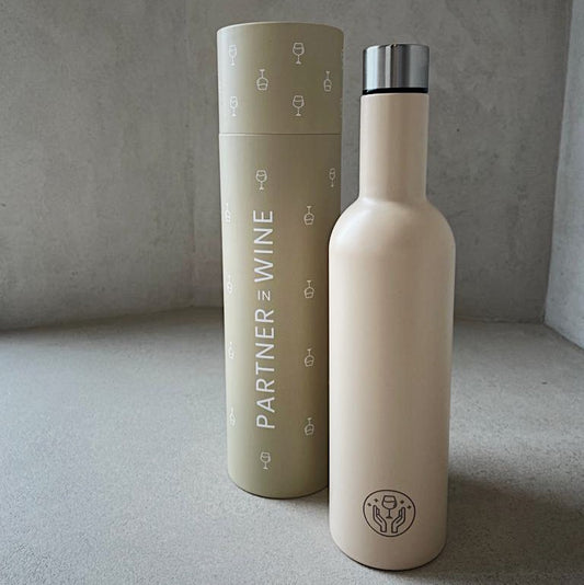 Partner in wine Sand colour bottle- on the go cooled wine. perfect gift- Cornwall-