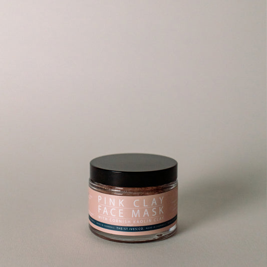 Pink clay face mask- 100% natural clay. Made in Cornwall . Self care- cosmetics-artisan