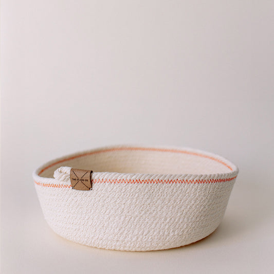Large Rope Cotton Bowls with Orange edge