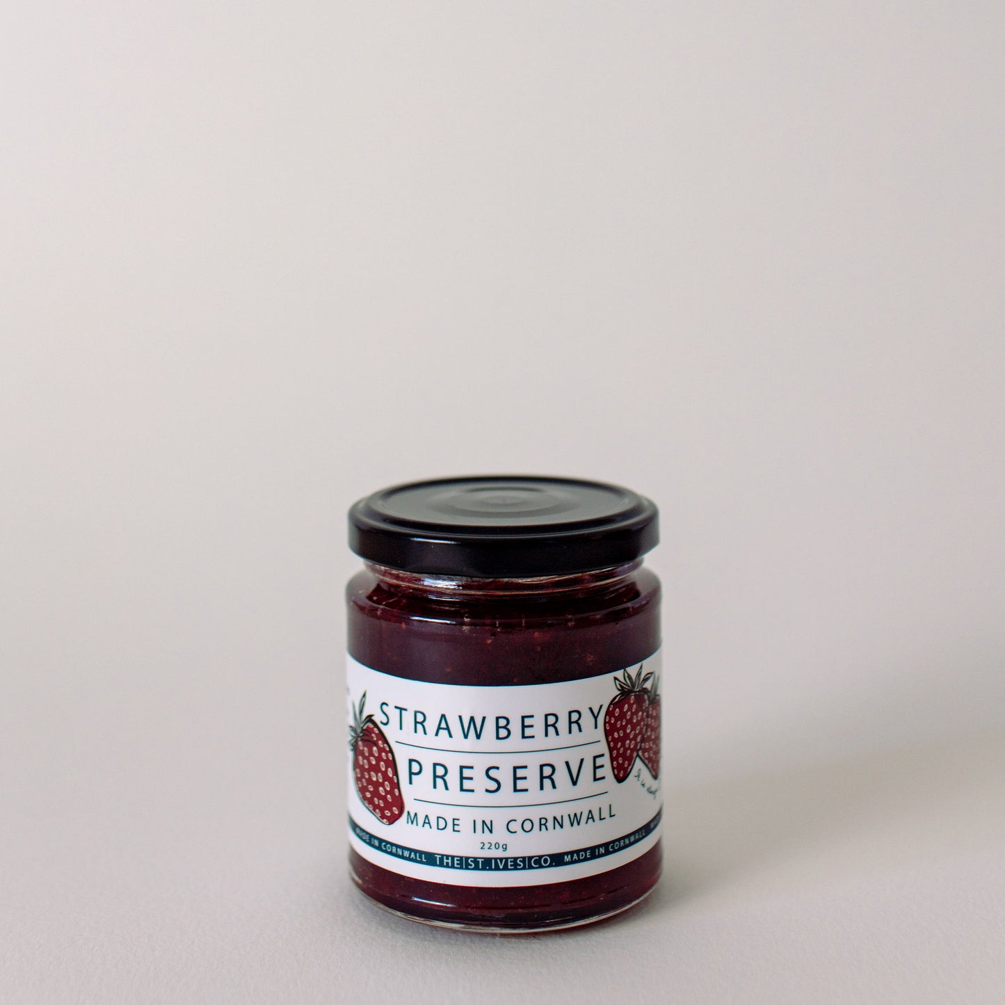 Strawberry Jam Preserve - The St. Ives Co. MAde in Cornwall- Gift, sounenir- artisanal made,