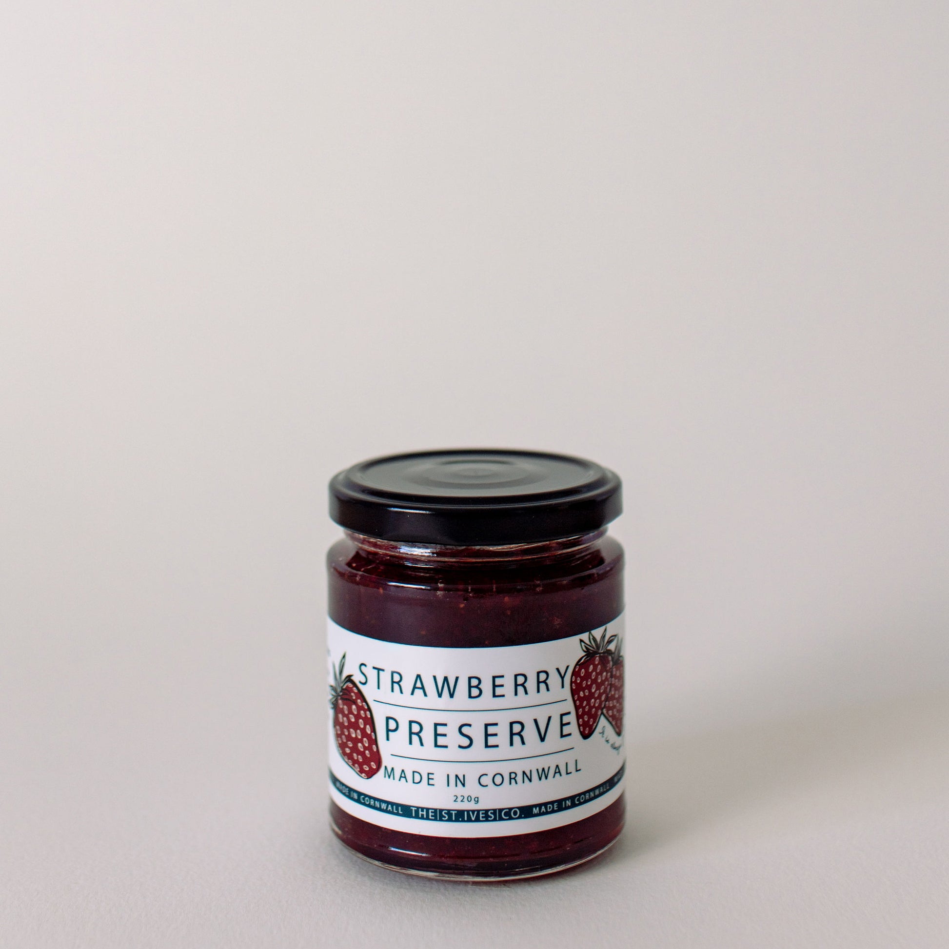 Strawberry Jam Preserve - The St. Ives Co. MAde in Cornwall- Gift, sounenir- artisanal made,