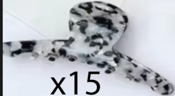 Black & White Fleck Round Claw Clip