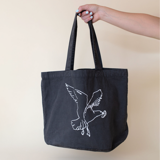 Watch Out For The Seagulls Black Tote Bag