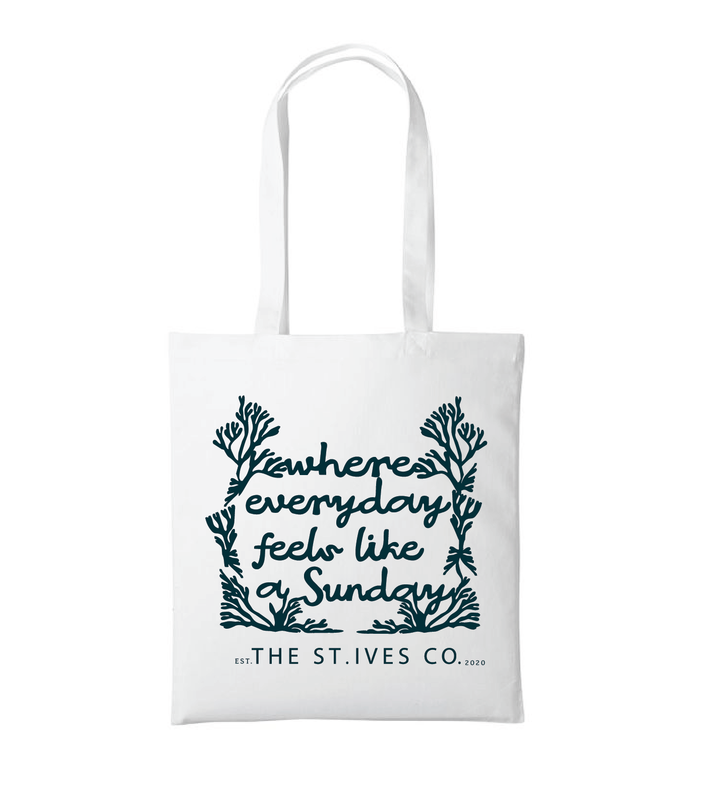 Beach Day White Printed Tote Bag