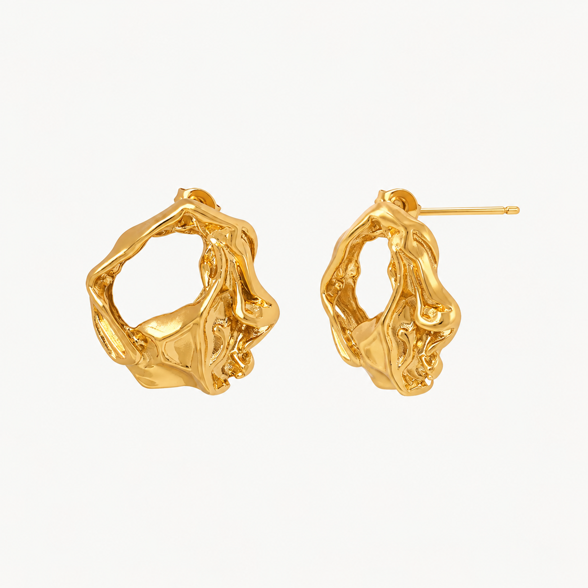 Mermaid Gold Organic sculptural earrings - The St. Ives Co.
