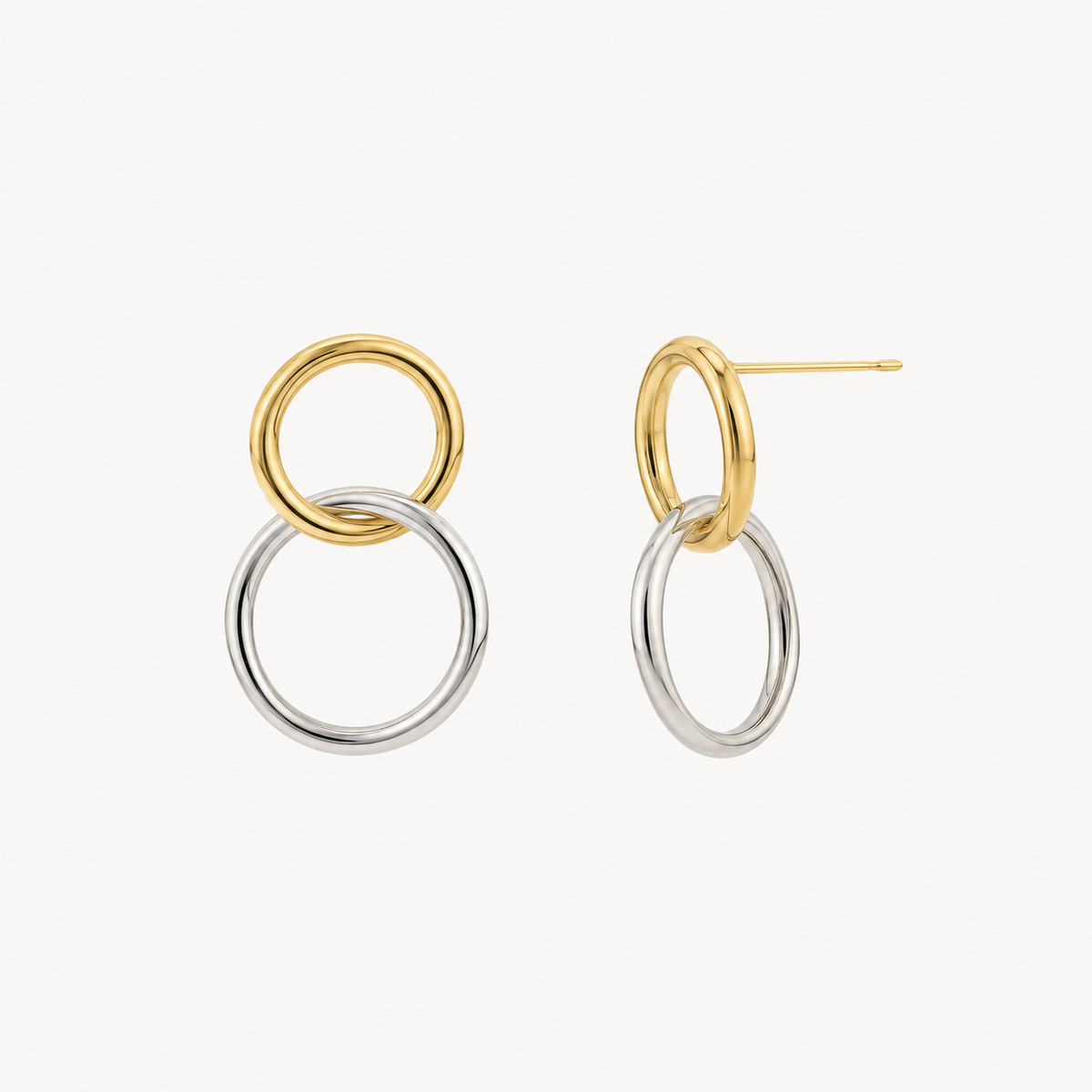 Silver interlocking hoop earrings - The St. Ives Co.