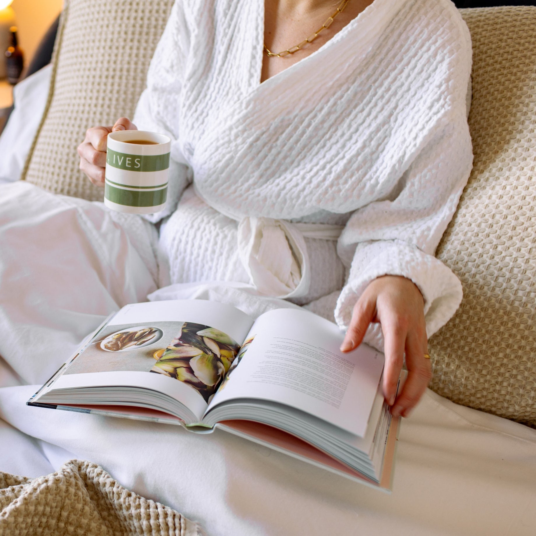 White Waffle Dressing Robe – The St. Ives Co