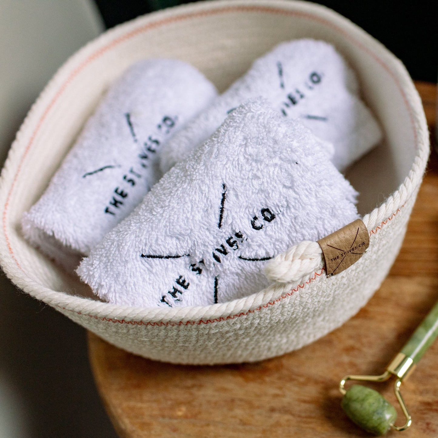 Large Rope Cotton Bowls with Orange edge