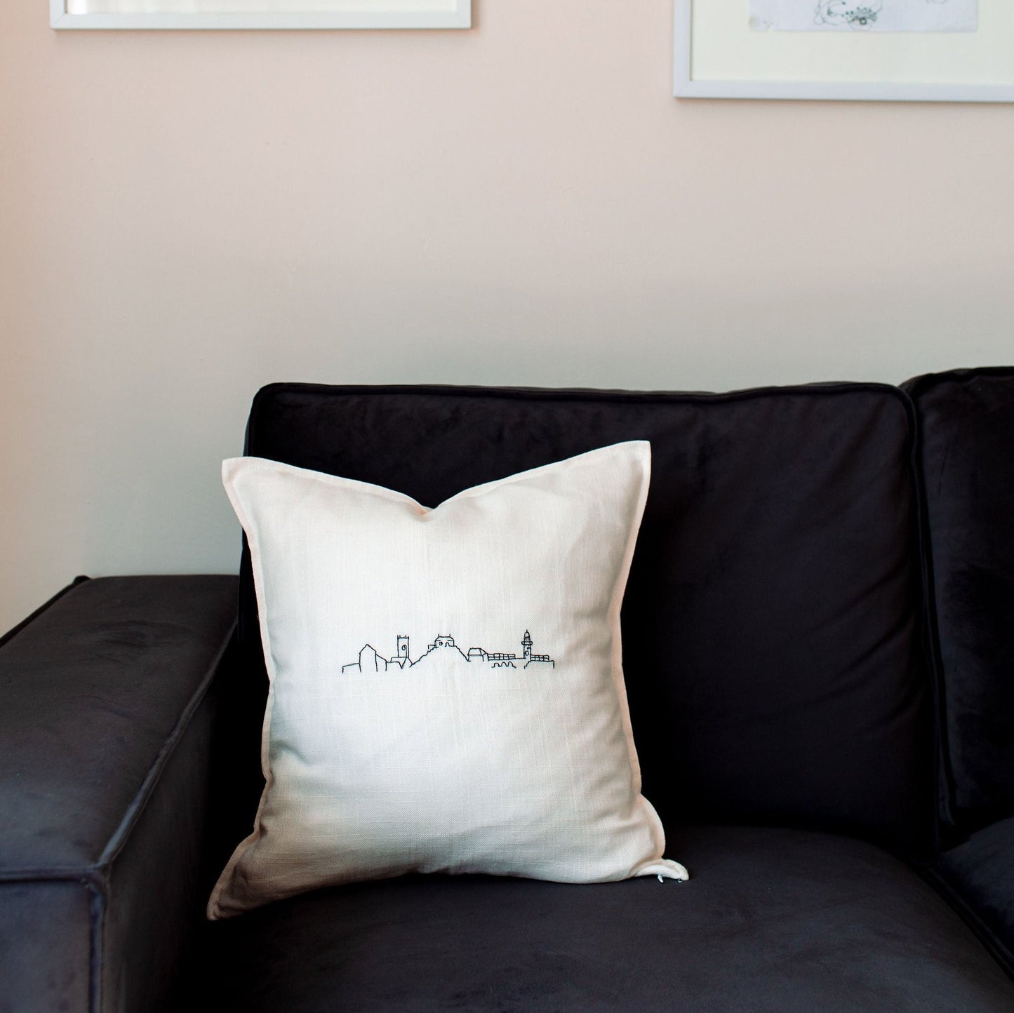 Cream St. Ives Skyline Linen Cushion - The St. Ives Co.
