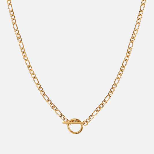 'Mermaid Gold' Link Necklace with Hoop Fastening