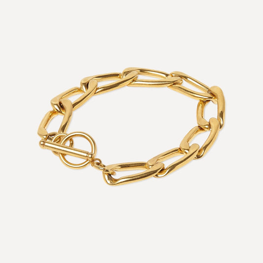 Anchor 'Mermaid Gold' chunky bracelet with hoop fastening