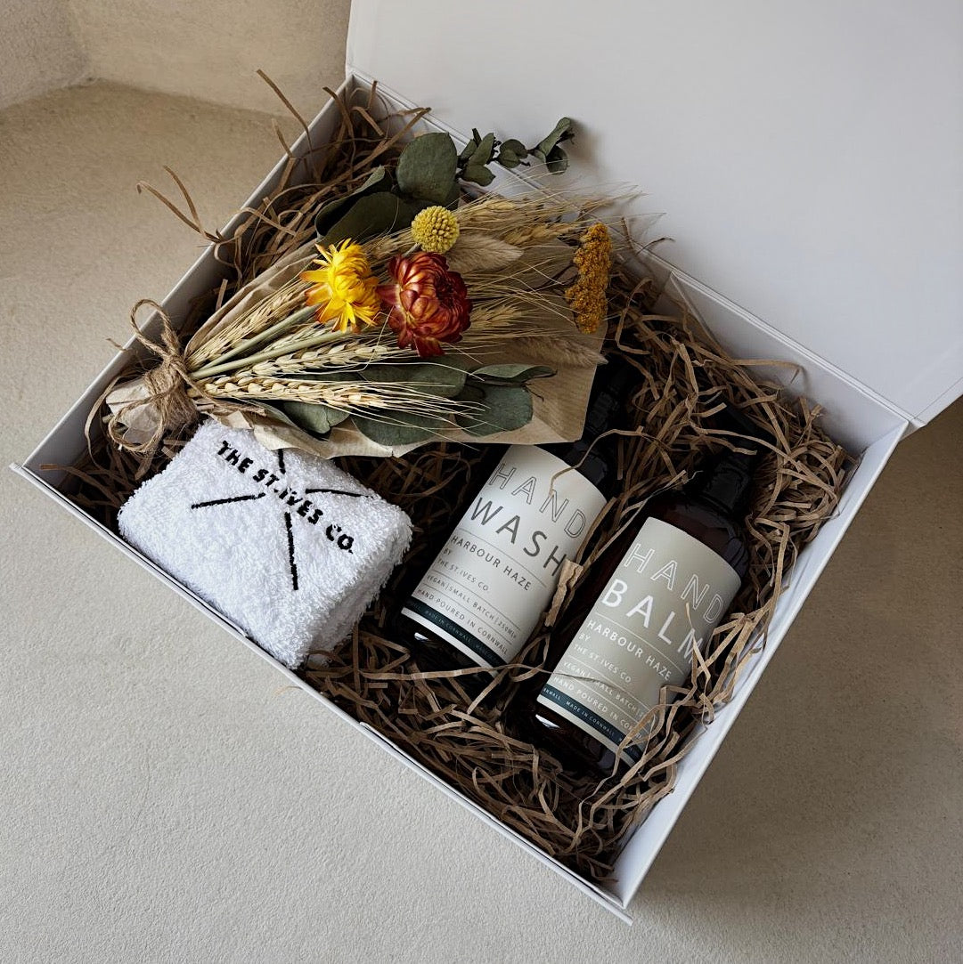 Hand Wash & Balm, Hand Towel & Posy Hamper