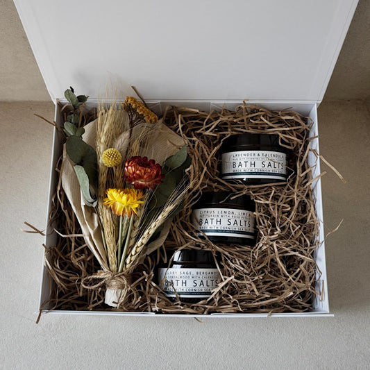 Three Mini Bath Salts & Posy Hamper