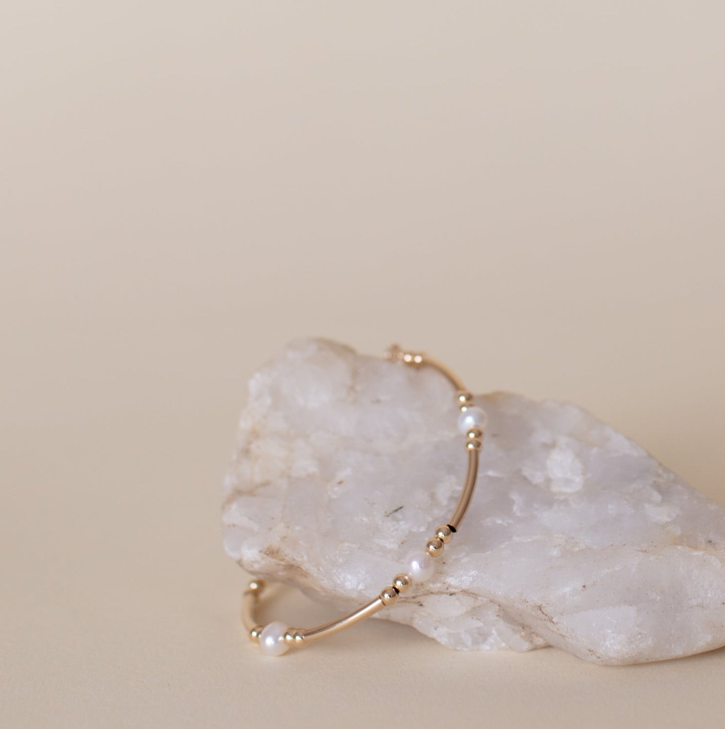 Tube Bracelet with Pearl