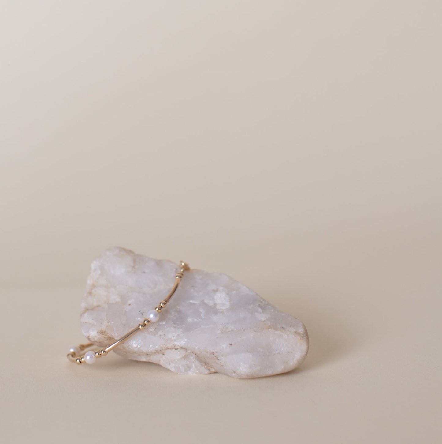 Tube Bracelet with Pearl