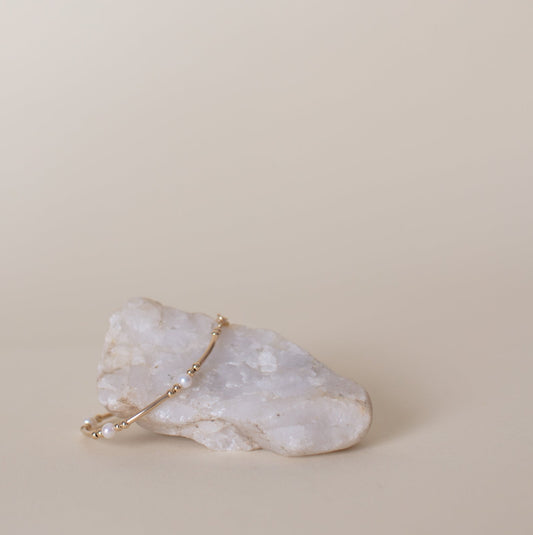 Tube Bracelet with Pearl