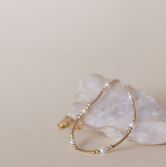 Tube Necklace with Pearl