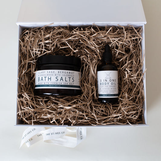 Clary Sage Bath Salts & 3 in 1 Body Oil Hamper