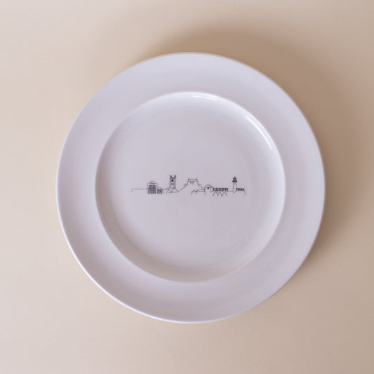 Screen Printed Skyline dinner plate