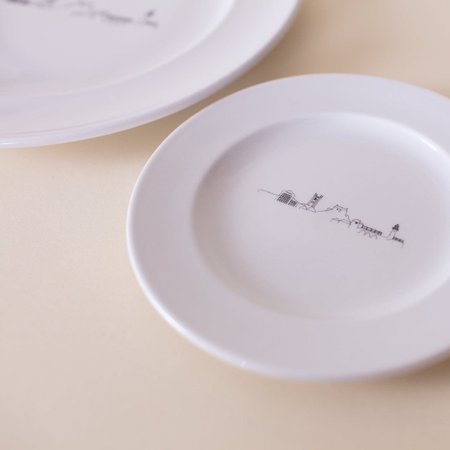 Screen Printed Skyline dinner plate
