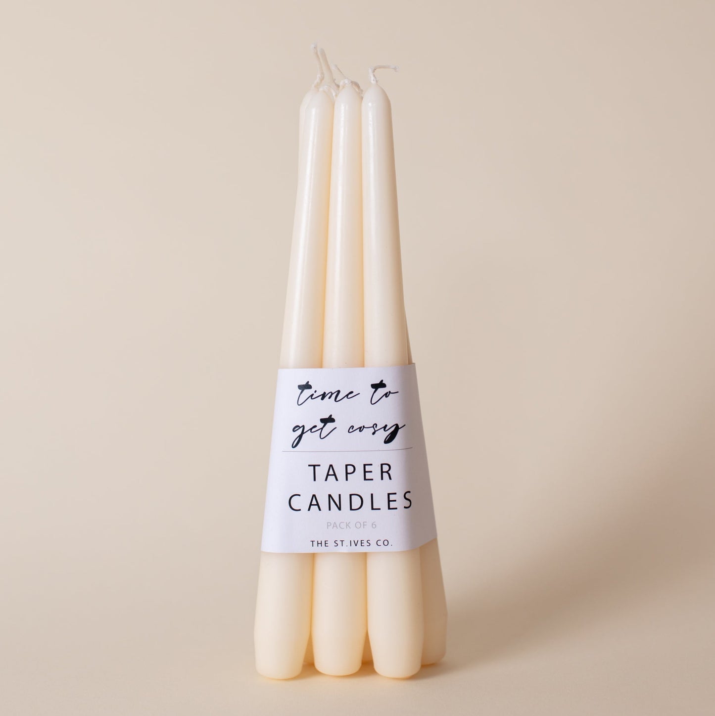 Cream 6 Pack of Taper Candles