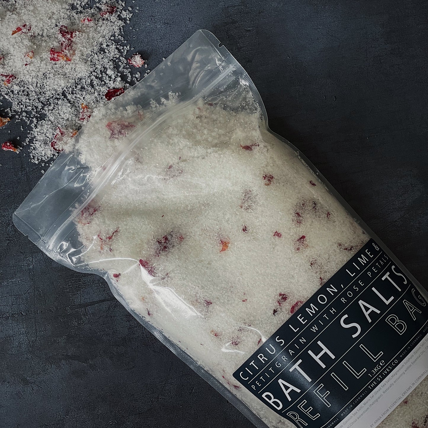 Citrus, Lemon, Lime & Petigrain Cornish Bath salts refil bag- Made in Cornwall- self care- gift-
