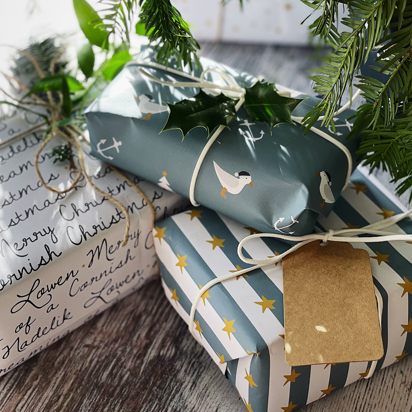 Dreaming of a Cornish Christmas Wrapping Paper Pack of 3 - The St. Ives Co.