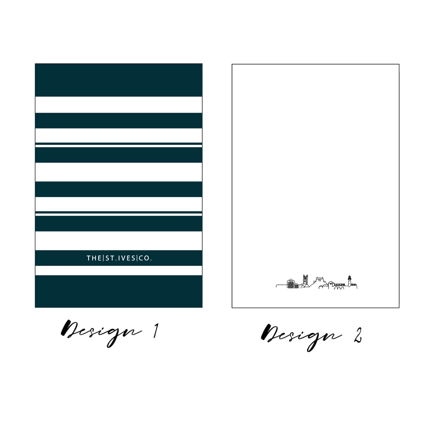 Stripe & Embroidered Skyline Teatowel Set