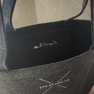 Charcoal Felt Shopper Bag