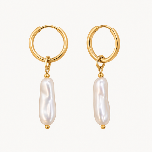 Mermaid Gold Baroque Pearl Drop Earrings - The St. Ives Co.