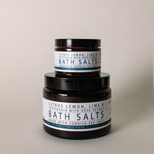 Citrus Lemon, Lime & Petitgrain Bath Salts with Rose Petals // Made in Cornwall - The St. Ives Co.