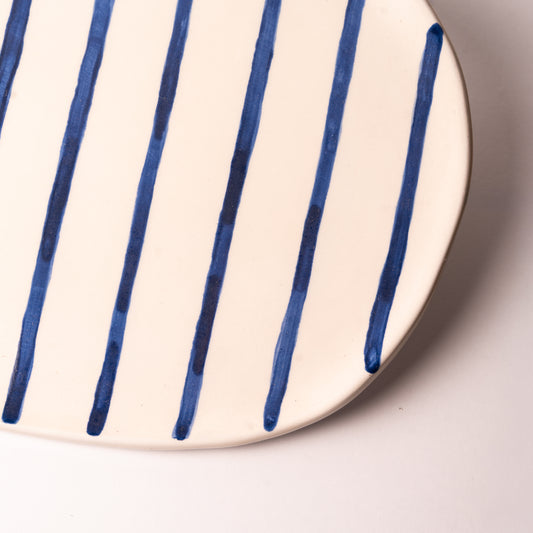 Oval Stripe Platter Plate by Frances - The St. Ives Co.