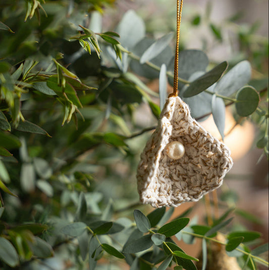 Oyster Shell Christmas hanging decoration