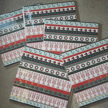 Load image into Gallery viewer, Pack of 5 Cornish Lobster Fair Isle Christmas Cards
