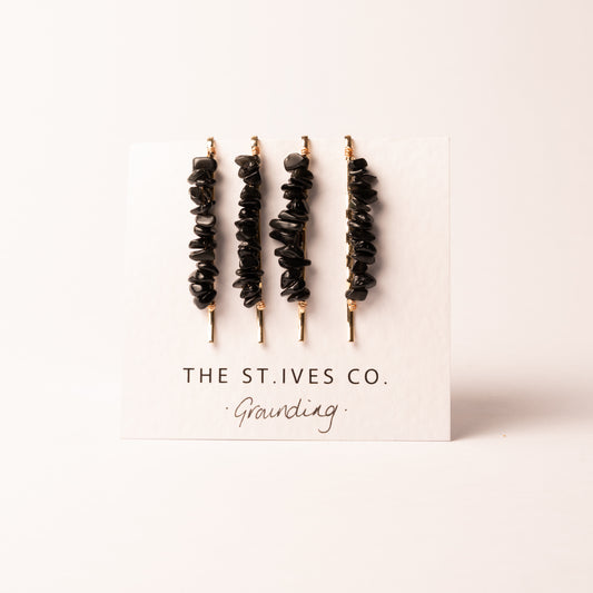 Grounding Obsidian Hair Clips - The St. Ives Co.