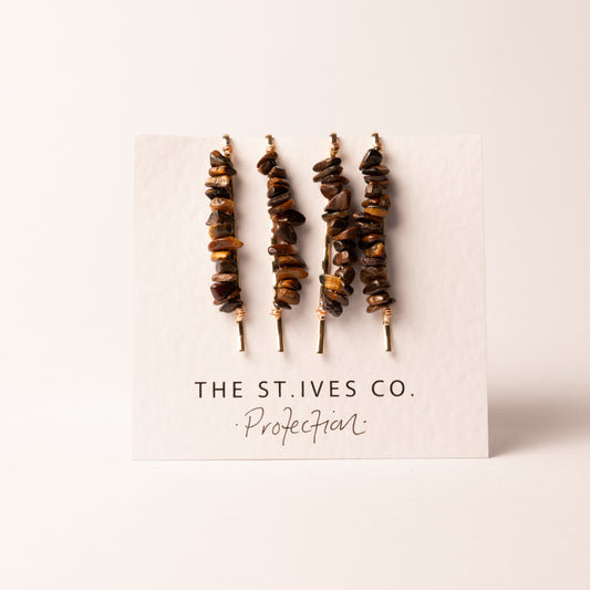 Protection Tigers Eye Hair Clips - The St. Ives Co.